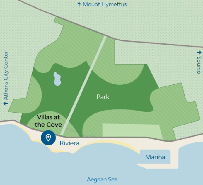 Η τοποθεσία των Cove Villas στο Ελληνικό - Πηγή: Lamda Development