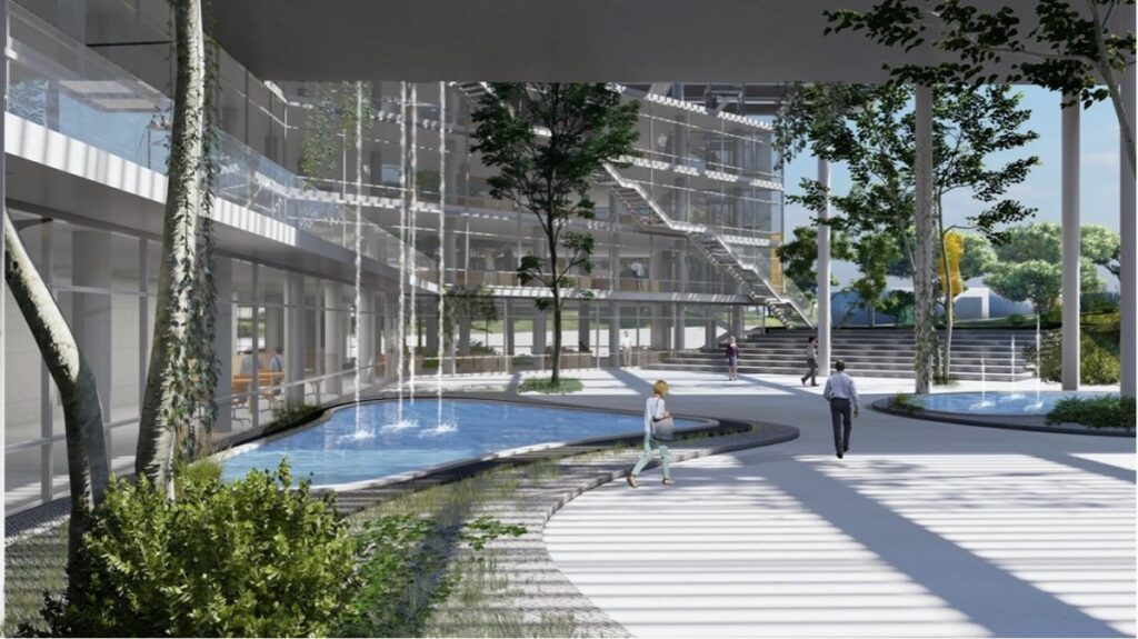 Η νικητήρια πρόταση για τα νέα βιοκλιματικά κτίρια γραφείων της ΕΥΔΑΠ στο Γαλάτσι - Πηγή: ΕΥΔΑΠ