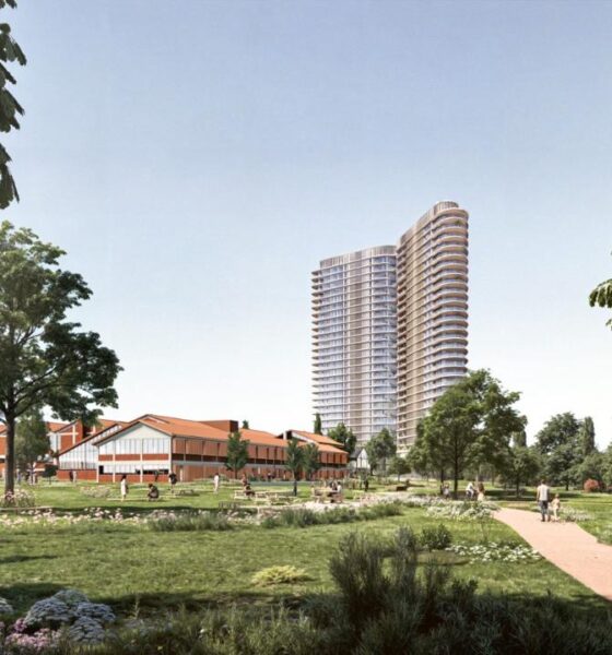 Ο Πύργος Κατοικιών στη μεγάλη επένδυση της ΣΤΑΝΤΑ στο ακίνητο των πρώην Κεραμείων Αλλατίνη στη Θεσσαλονίκη - Πηγή: AVAX